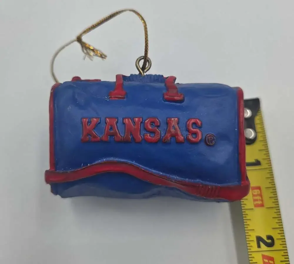 University of Kansas Jayhawks Duffle Bag Christmas Ornament